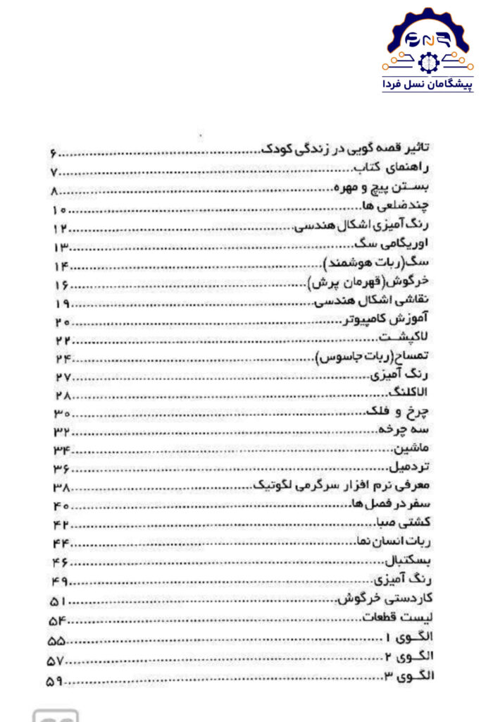 سرفصل کتاب کودک خلاق 1